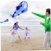 3D Frameless Kite Soft Parafoil Giant Whale Large Beach Kite Children Kids Funny Toy Blue White view 4