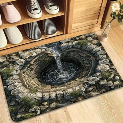 3D Hole Rug - 2026 New Optical Illusion Rug Hole, Dog Gets Scared of 3D Carpet, Rug That Looks Like a Hole, Funny 3D Carpet to Prank, Test & Play with Your Dog or Cat (6-(19.68 * 31.49in))