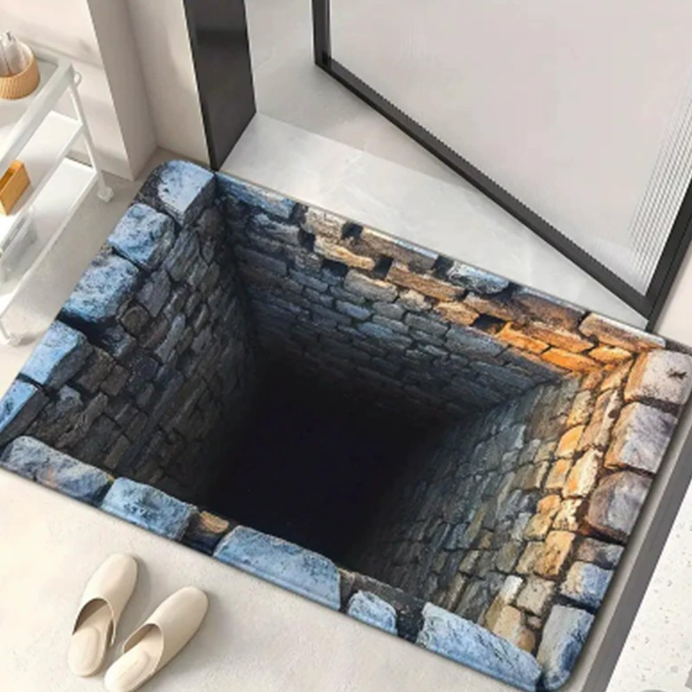 3D Hole Rug - 2026 New Optical Illusion Rug Hole, Dog Gets Scared of 3D Carpet, Rug That Looks Like a Hole, Funny 3D Carpet to Prank, Test & Play with Your Dog or Cat (10-(23.62 * 35.43in))