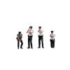 1/64 Police Officer Miniature Figures Set  4pcs Resin Pre-Painted Diorama Officers with Action Poses view 1