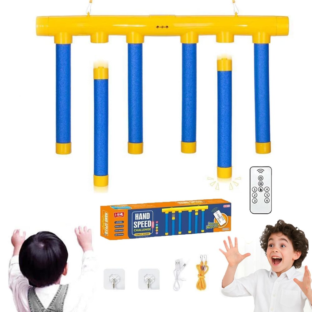 Reaction Time Training Toy - Falling Sticks Challenge, Hand Eye Coordination Game for Kids and Adults (Blue with Control)