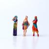 1/64 Scale Trendy Girl Miniature Figures, Hand-Painted Resin Female Characters for Diorama Scenes, Car Display, Street Style Collectibles view 1