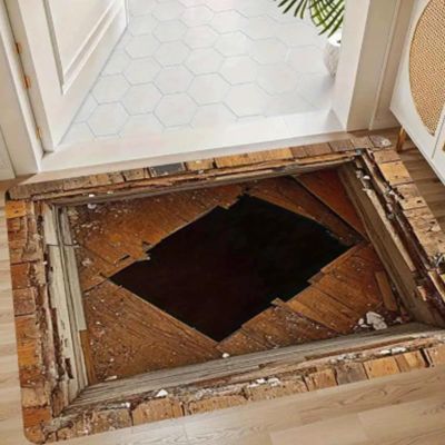 3D Hole Rug - 2026 New Optical Illusion Rug Hole, Dog Gets Scared of 3D Carpet, Rug That Looks Like a Hole, Funny 3D Carpet to Prank, Test & Play with Your Dog or Cat (26-(23.62 * 35.43in))