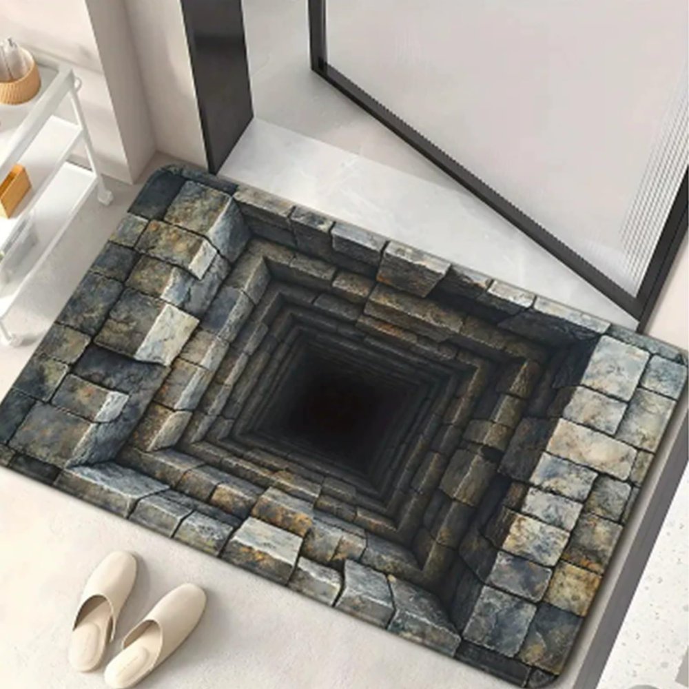 3D Hole Rug - 2026 New Optical Illusion Rug Hole, Dog Gets Scared of 3D Carpet, Rug That Looks Like a Hole, Funny 3D Carpet to Prank, Test & Play with Your Dog or Cat (7-(23.62 * 35.43in))