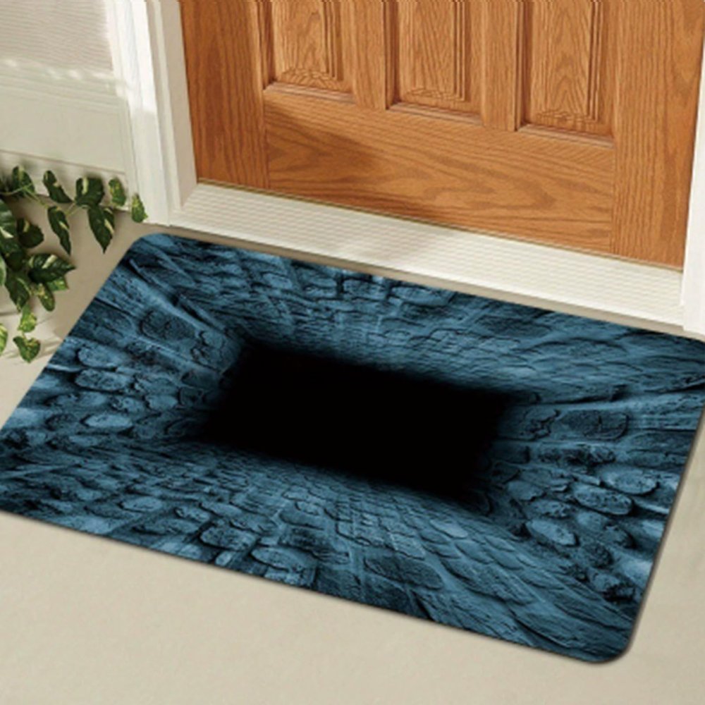 3D Hole Rug - 2026 New Optical Illusion Rug Hole, Dog Gets Scared of 3D Carpet, Rug That Looks Like a Hole, Funny 3D Carpet to Prank, Test & Play with Your Dog or Cat (21-(31.49 * 47.24in))