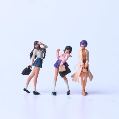 1/64 Scale Anime Girl Miniature Figures, Hand-Painted Manga-Style Resin Characters for Diorama Scenes and Car Display