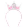 Penitue 6th Birthday Headband, Pink Glitter 6 Crown Pearl Headpiece Six Sixth Birthday Party Decoration Accessory for Girl view 1