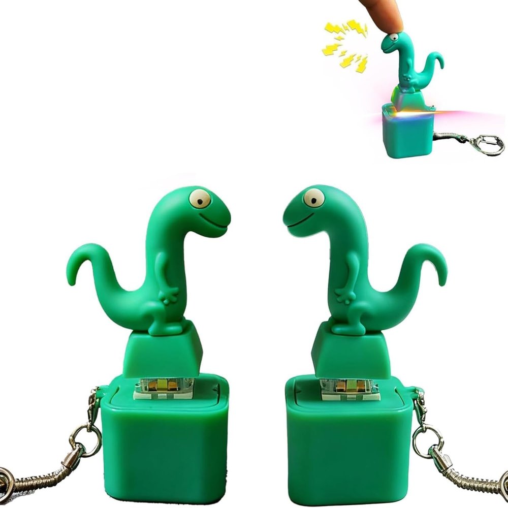 2 PCS Fidget Toys,Rechargeable Lizard Anxiety Relief Keychain Button Toy with Colorful Light & Sound, Fun Portable Anxiety Relief Toy