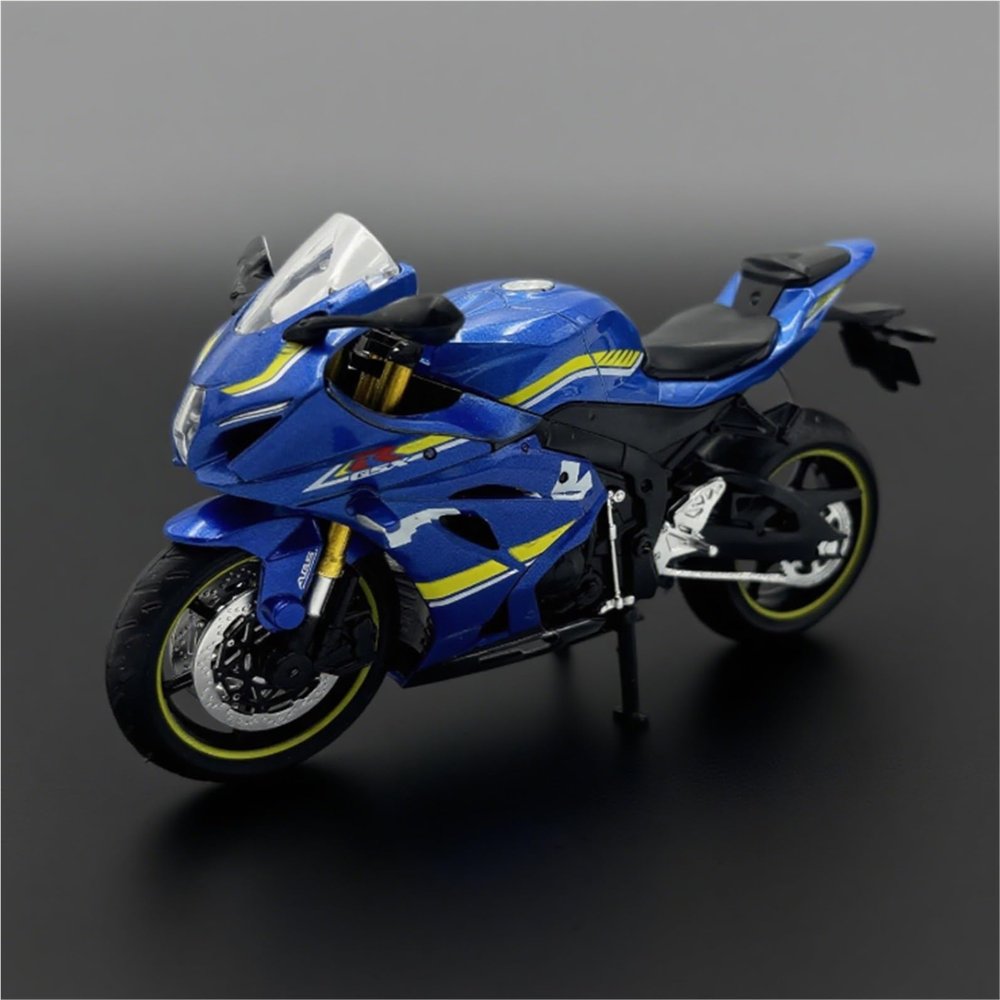 Collection 1/12 Motorcycle Model Diecasts Portable Racing Finger Motobike Simulation Collection Toys for Suzuki GSX(Blue)