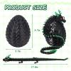 17.8-inch 3D Printed Dragon Eggs, Fidget Toys for Kids & Adults, for Home Office Desk Decor (Black Dragon God) view 3