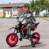 12V Kids Motorcycle w/Treaded Tires, 3.1mph Top Speed, Kids Motorcycle w/Training Wheels, Spring Suspension, Ideal for Toddlers 3-6 Years Old, Black view 2