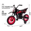 12V Kids Motorcycle w/Treaded Tires, 3.1mph Top Speed, Kids Motorcycle w/Training Wheels, Spring Suspension, Ideal for Toddlers 3-6 Years Old, Black view 3