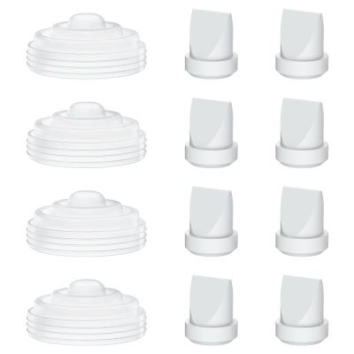 12 Pack M5 Pump Parts, 8ps Gray Duckbill Valves and 4pcs Silicone Diaphragm Compatible with Momcozy M5 Wearable Breast Pump, Replace for Momcozy Pump Parts, Gray Valve, Diaphragm