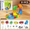 Electric Magnetic Train Track Set, 3D Anti-Gravity Flexible Race Tracks with Motorized Train and Traffic Signs, STEM Building Toy for Kids (51PCS) view 2