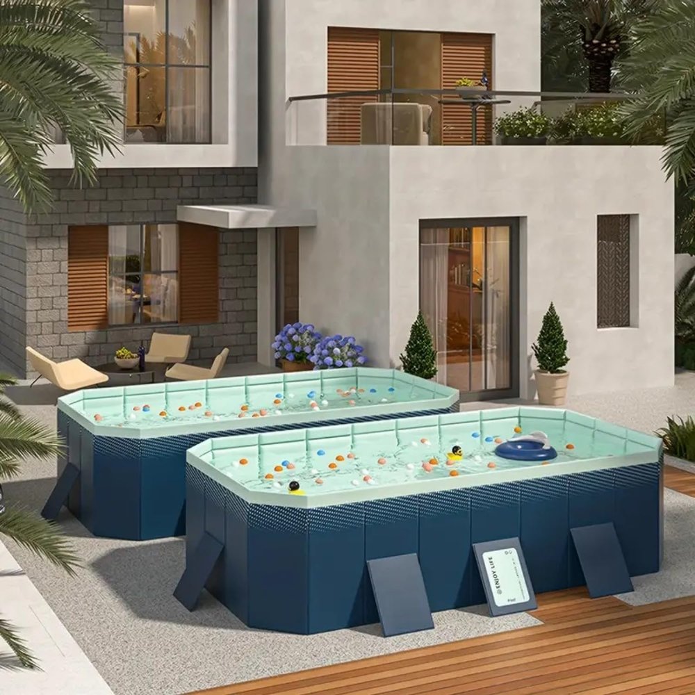 3.0m PVC Folding Pool - Outdoor Garden Summer Bathing & Cooling