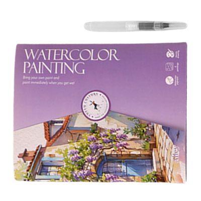 Watercolor Workbook - Watercolor Coloring Book | Creative Water Color Book, Including 12-Color Paint and Brush for Artistic