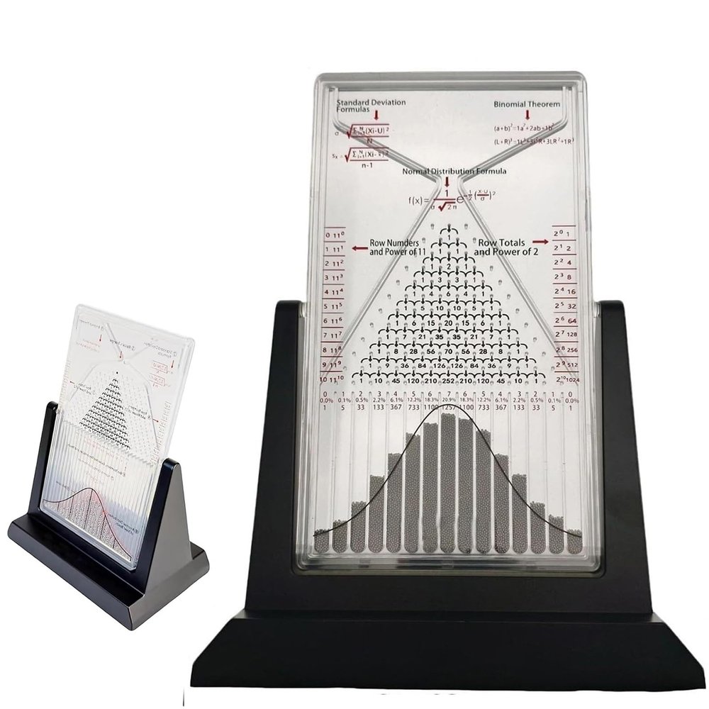 TOGEPP 12" Galton Board Kinetic Art Decor - Premium Stress-Relieving Desk Toy with Bell Curve, 17500 Steel Beads for Executive Offices & Focus (231130.5cm, 600g)