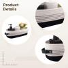 2 Woven Cotton Rope Baskets, Oval Storage Bins, Nursery & Bathroom, Leather Handles view 4