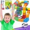 Magnetic 3D Flexible Race Track Train Set with Motorized Car, DIY Anti-Gravity Building Track STEM Toy for Kids Ages 3-10 (81PCS) view 1