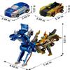 M MITLINK 2PCS Dinosaur Transforming Car Toy, Magnetic Cars Transform into Dinosaurs, Fun - Collision Transformation Car Toys for Boys & Girls, Party Favors Gift for Birthday, Christmas (Mixed) view 4