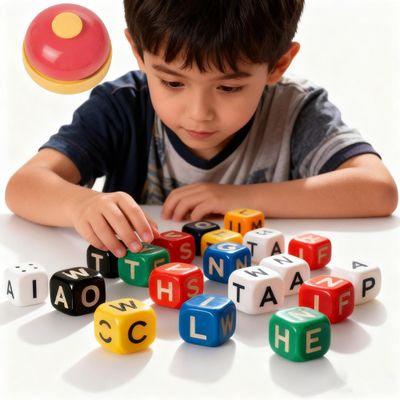 2026 New 60PCS Dice Word Game,Dice Word Game Brain Exercise Game,3-Minute Speed Challenge Crossword Games for 1-5 Players (1)