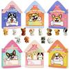 24 Pack Valentines Day Cards with Dog Figurines, Valentines Day Gifts for Kids of Puppy Miniature Toys, Kids Valentines Cards Box & Resin Mini Dog Toys, Valentines Party Favors for Boys Girls view 1