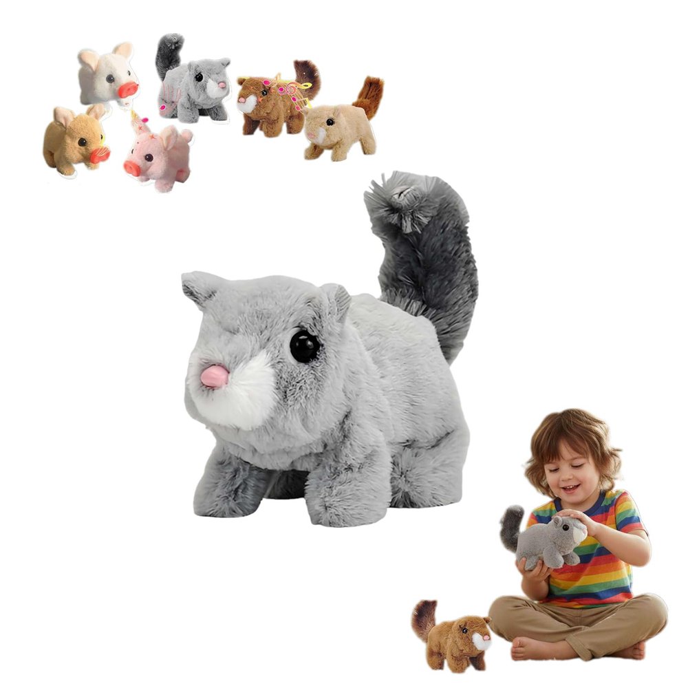 2026 New Electric Pig Plush Realistic Toy, Interactive Crawling Piglet, Walking Pig with Wagging Tail & Twitching Nose & Oink Like A Real Pigs, Electronic Plush Piggy Toys for Kids, Boys, Girls