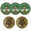 Tree of Life Challenge Coin 5-Pack Joshua 1:9 Bible Verse, Recovery & Growth Theme, Inspirational Christian Collectible with Acrylic Display Cases view 1