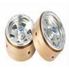 BATRAZZI RC Crawlers Truck Upgrade Parts for 1/18 FMS FCX18 K10& Hummer EV : Aluminum 1.2" Rogue Beadlock Wheels (2pcs) Silver with Blue hubcaps view 3