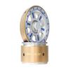 BATRAZZI RC Crawlers Truck Upgrade Parts for 1/18 FMS FCX18 K10& Hummer EV : Aluminum 1.2" Rogue Beadlock Wheels (2pcs) Blue with Plain Sliver hubcaps view 1