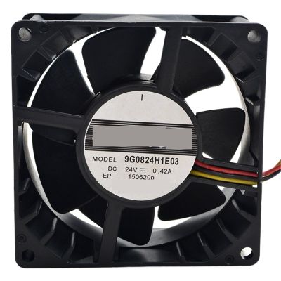 for 9G0824H1E03 24V 0.42A 8cm 8038 80x80x38mm 3 Wires Double Ball Bearing Cooling Fan