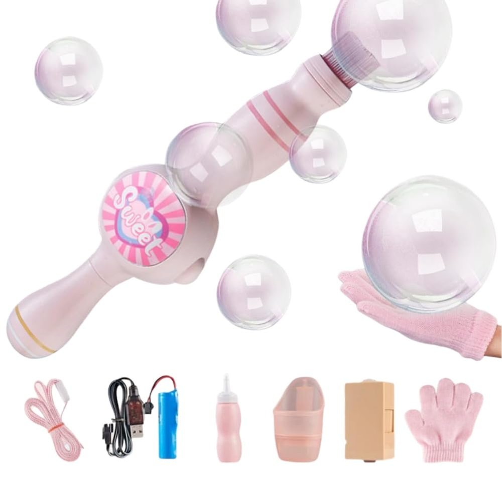 Elastic Bubble Fog Wand,Magic Smoke BubbleMachine with Colorful Elastic Bubbles & Smoke Effect,Fog BubbleMachine for Kids,Portable Interactive Mist BubbleMachines for Parties