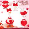 Sunnymove 7 Inch Desk Goose Outfits Mini Desktop Motion Goose Toys Knitting Clothes Hats for Magnetic Geese Key Holder Holiday Decor (Red,Yarn) view 3
