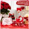 Sunnymove 7 Inch Desk Goose Outfits Mini Desktop Motion Goose Toys Knitting Clothes Hats for Magnetic Geese Key Holder Holiday Decor (Red,Yarn) view 4
