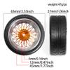 1/10 RC Drift Tires 12mm hex RC Wheels and Tires OD: 65mm for 1/10 Scale RC Hand Wheel Road Cars Tamiya TT01 TT02 XV01 TA06 PTG2 HPI KYOSHO FW06 HSP /4PCS (Gold R421) view 2