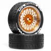 1/10 RC Drift Tires 12mm hex RC Wheels and Tires OD: 65mm for 1/10 Scale RC Hand Wheel Road Cars Tamiya TT01 TT02 XV01 TA06 PTG2 HPI KYOSHO FW06 HSP /4PCS (Gold R421) view 4