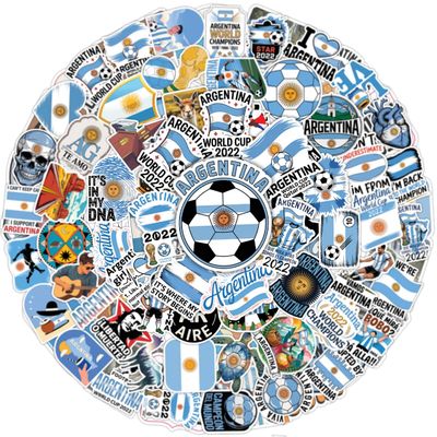 100PCS Argentina Stickers  Vinyl Waterproof Decals of Argentina Flag, Landmarks, Culture & Soccer  Aesthetic Travel Stickers for Laptop, Scrapbook, Hydroflask, Luggage, Journal