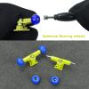 DisplayMore 19PCS Fingerboard Skateboard Bearing Wheels Tool Set, Yellow Trucks & Blue Spherical Fingerboard Bearing Wheels & Nuts & Screw & Screwdriver view 2