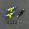 DisplayMore 19PCS Fingerboard Skateboard Bearing Wheels Tool Set, Yellow Trucks & Blue Spherical Fingerboard Bearing Wheels & Nuts & Screw & Screwdriver view 4