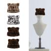 Btgghytr Oversized Kitten Hat with Ear Leopards Print Skiing Hat Furry Cartoon Photo Props Outdoor Head Wrap view 2