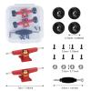 DisplayMore 19PCS Fingerboard Skateboard Bearing Wheels Tool Set, 30mm Red Trucks & Black Spherical Fingerboard Bearing Wheels & Nuts & Screw & Screwdriver view 3