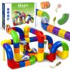Electric Train Set Flexible Race Track,Motorized Gravity-Defying Vehicle with DIY Flexible Tracks, Boys & Girls Ages 3 4 5 6 7 8, (123PCS) view 1