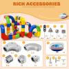 Electric Train Set Flexible Race Track,Motorized Gravity-Defying Vehicle with DIY Flexible Tracks, Boys & Girls Ages 3 4 5 6 7 8, (123PCS) view 2