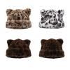 Btgghytr Oversized Kitten Hat with Ear Leopards Print Skiing Hat Furry Cartoon Photo Props Outdoor Head Wrap view 4