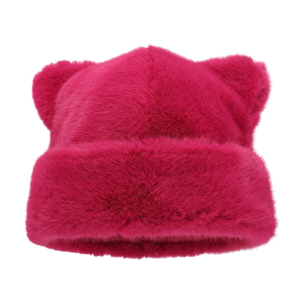 Btgghytr Oversized Kitten Hat with Ear Solid Color Skiing Hat Furry Caps Cartoon Photo Props Outdoor Head Wrap