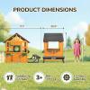 Ktaxon Kids Outdoor Playhouse with Dog Door, Wooden Toddler Outside Play Kitchen W/Picnic Bench, Flower Pot, Cookware & Windows for Garden, Backyard, Indoor Playroom, Ages 3-8 (Natural) view 2