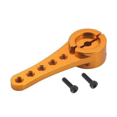 1pcs 46mm Aluminum 25t Steering Servo Arm Horn Compatible with 1/10 1/8 1/5 Scale RC Cars Crawlers and Large Torque Servo Parts(Yellow)