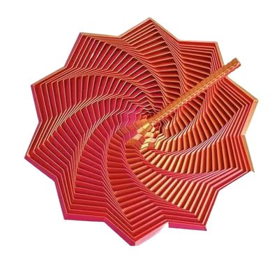 3D Printed Expanded Sensory Fidget Star with Handle  New Stress Relief Whirling Spiral Toy, Star Sensation Tree Toy, Integralz Expand Hexagonal Decompression Tentativea (red-Gold, 3.3inch)
