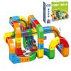 Train Track Fusion Set, 51/81/123Pcs 3D Infinity Train Routes with Mix-and-Match Cubes, DIY Race Car Track Building Kits with Moving Train and Traffic Signs (123pcs) view 1