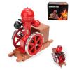 Retrol & OKMO B01 Metal Engine Model, Hit-and-Miss Ball-Top Water-Cooled Single-Cylinder 4-Stroke Internal Combustion Engine with Ignition System and Wooden Display Stand view 1